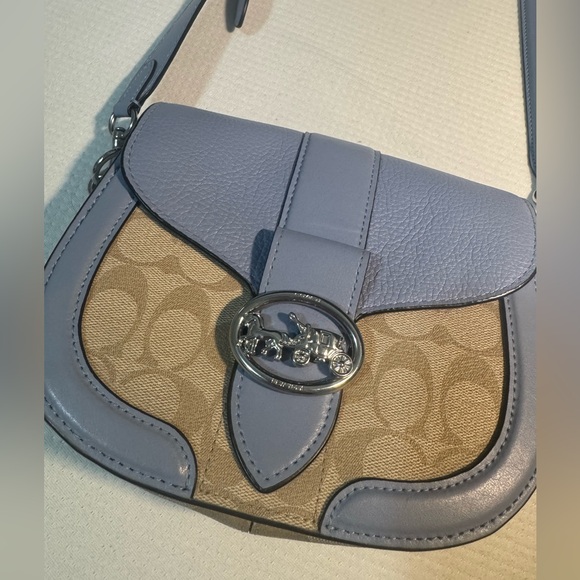 Coach Georgie Saddle Bag in Signature Canvas Blue - Picture 6 of 9